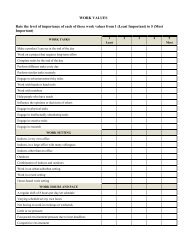 Values Inventory Worksheet