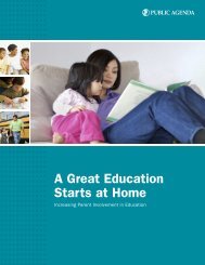 A Great Education Starts at Home - Public Agenda