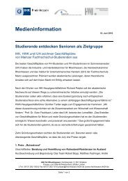 Medieninformation - (IUH) der FH Mainz - Fachhochschule Mainz