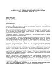 Lettre ouverte au Ministre de la Justice et de la SÃ©curitÃ© Publique ...