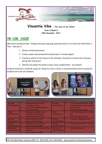 29 29th November, 2012 Week 48 [pdf, 5 MB] - Vincentia High School