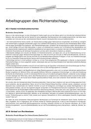 Arbeitsgruppen des Richterratschlags - Betrifft Justiz