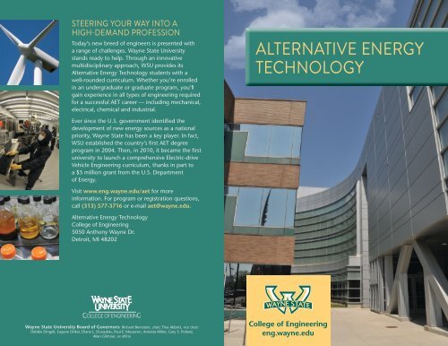 alternative energy technology - College of Engineering - Wayne ...