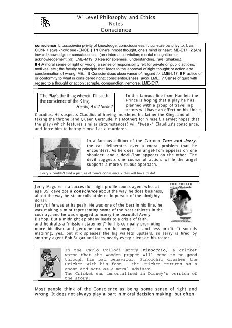 Conscience File - The Royal Latin School
