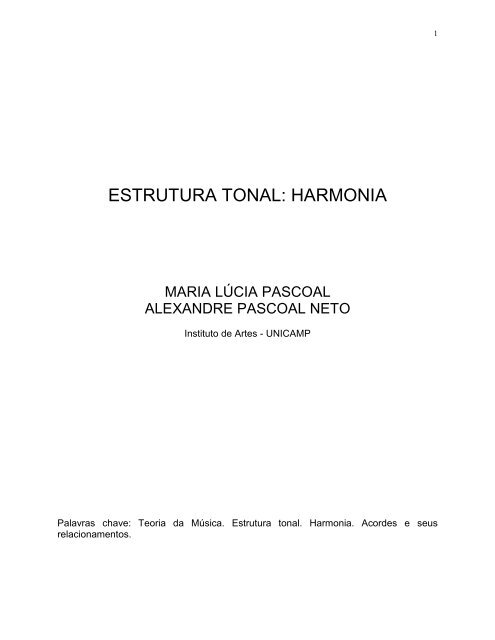 ESTRUTURA TONAL: HARMONIA