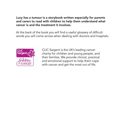 Lucy has a tumour - CLIC Sargent