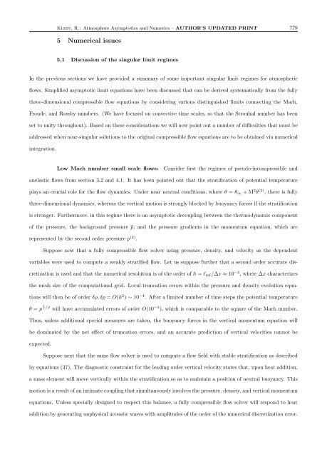 Asymptotic Analyses for Atmospheric Flows and ... - FU Berlin, FB MI