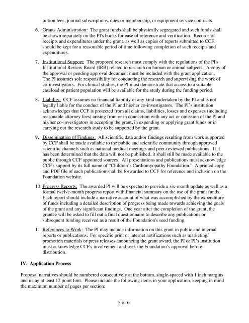 1 of 6 CCF RESEARCH GRANT APPLICATION 2013 GUIDELINES ...