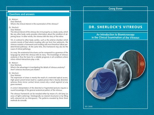 Booklet - Georg Eisner, Ophthalmologie