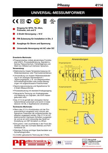 Datenblatt PReasy 4114 - Industrie-Schweiz