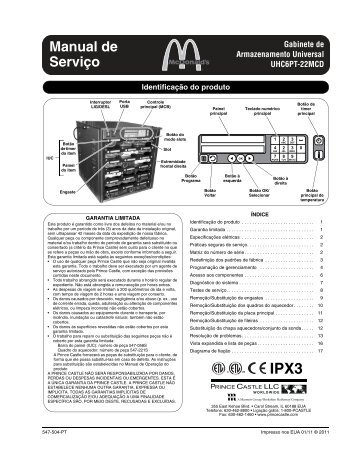 Prince Castle - Estufa UHC6PT-22MCD - Manual de serviço - Coldmix