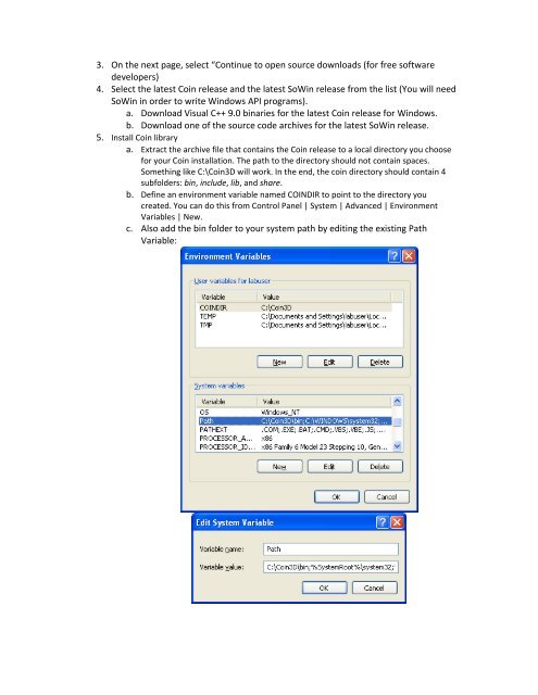 Using Coin3D with Microsoft Visual Studio for MECH 434/534 ...