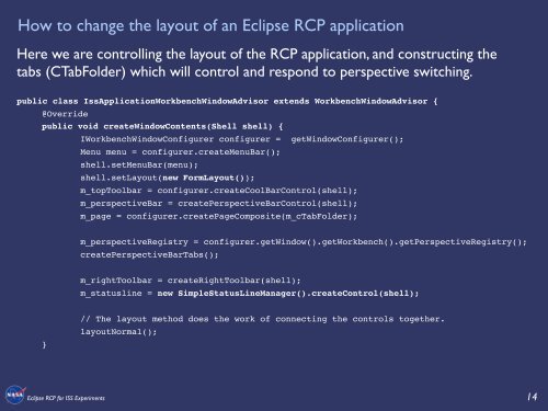 NASA uses Eclipse RCP applications for experiments on the ...