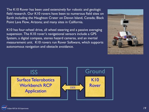 NASA uses Eclipse RCP applications for experiments on the ...