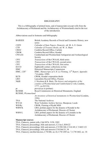 BIBLIOGRAPHY This is a bibliography of printed ... - Hearth Tax Online