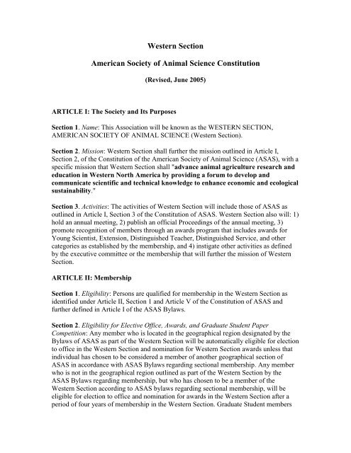 Western Section - American Society of Animal Science