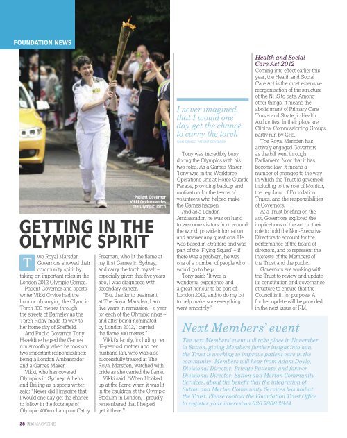 RM Magazine - autumn 2012 - The Royal Marsden