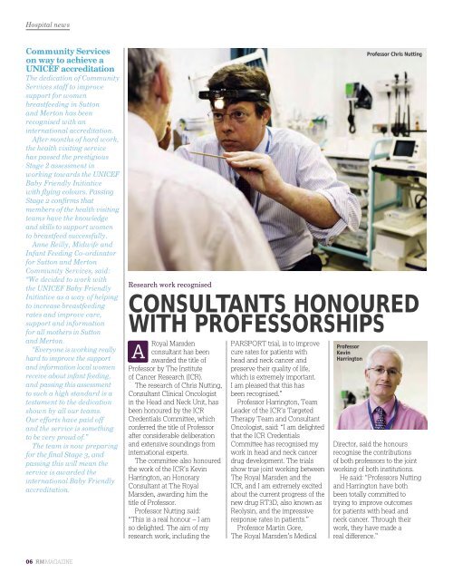 RM Magazine - autumn 2012 - The Royal Marsden