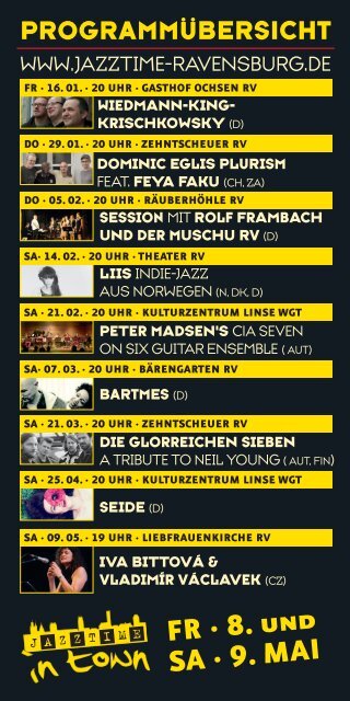 Jazztime Ravensburg e.V. - Frühjahrsprogramm 2015
