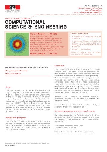 COMPUTATIONAL SCIENCE & ENGINEERING - Master | EPFL