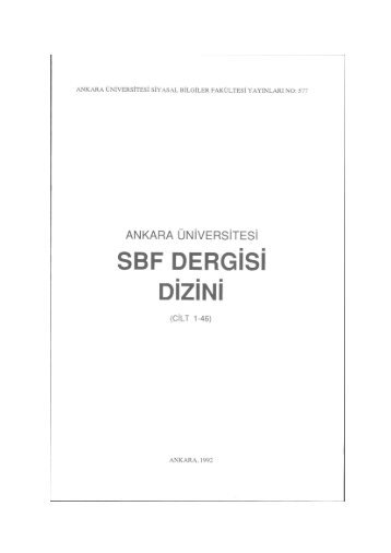 PDF Dosyası - Ankara Üniversitesi Kitaplar Veritabanı