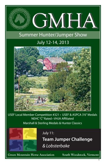 Summer Show Prizelist - Green Mountain Horse Association