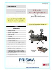 Hydraulic Dead Weight Testers - Prisma Instruments