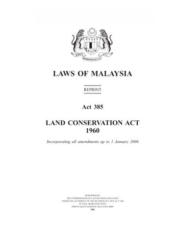 Land Conservation Act 1960 - Attorney General's Chambers