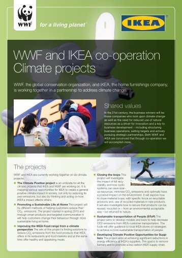 Factsheet on IKEA and WWF climate cooperation