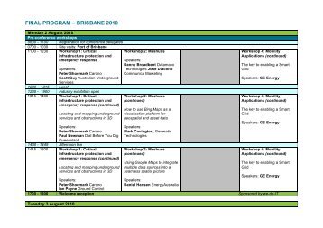 2010 GITA Geospatial Solutions Conference Program (pdf)