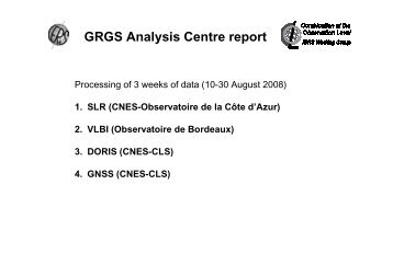 GRGS Analysis Centre report - IERS