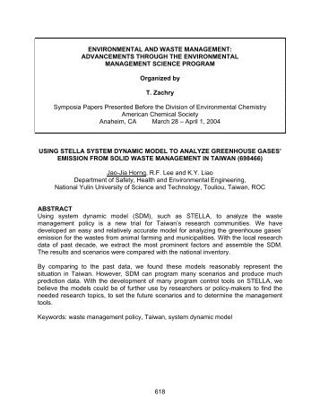 Using Stella System Dynamic Model to Analyze Greenhouse Gases ...