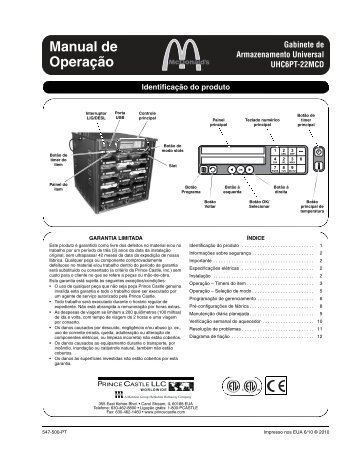 Estufa UHC6PT-22MCD - Manual de operação - Coldmix