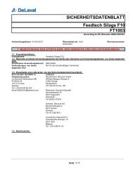 FT1003 Feedtech Silage F10 SICHERHEITSDATENBLATT - DeLaval