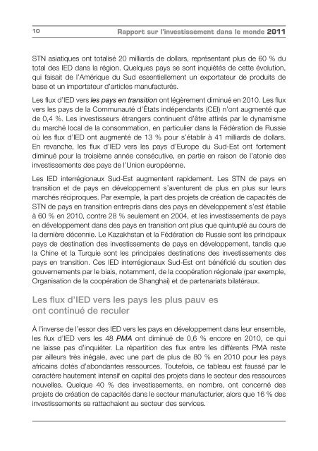 Rapport sur l'investissement dans le monde 2011 - unctad