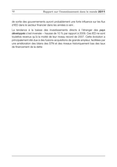 Rapport sur l'investissement dans le monde 2011 - unctad