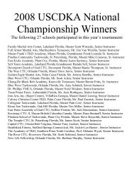 2008 USCDKA National Championship Winners - Uscdka.us