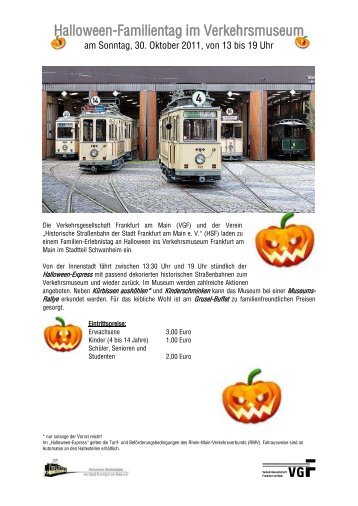 Fahrplan Halloween-Express - Historische StraÃenbahn der Stadt ...