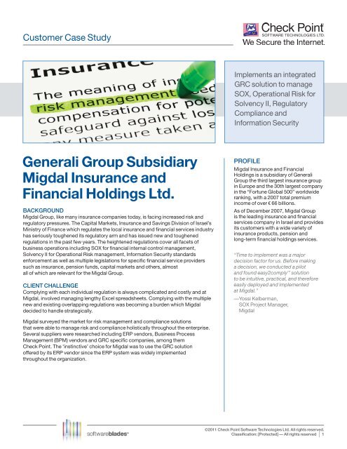 Generali Group Subsidiary Migdal Insurance and Financial Holdings ...