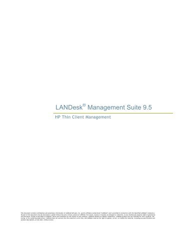 HP Thin Client Management with LANDesk ... - Community