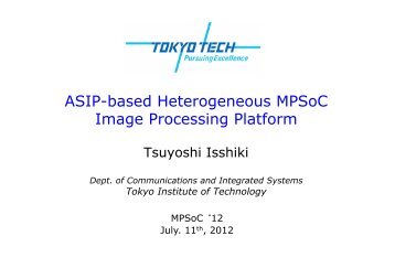 ASIP-based Heterogeneous MPSoC Image Processing ... - ICTherm