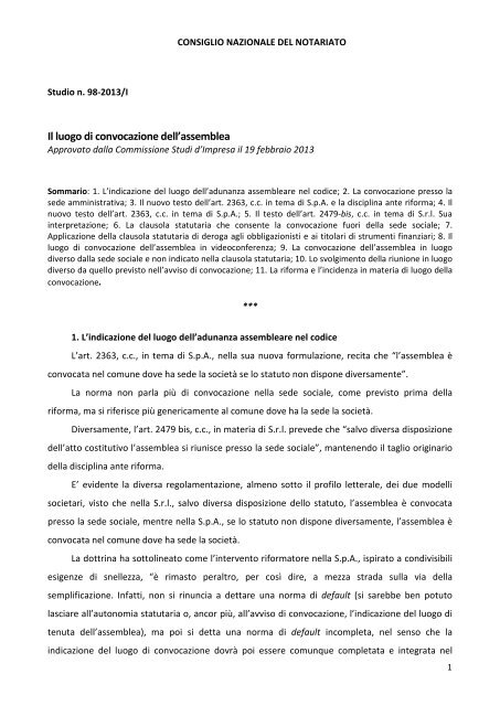 La trasformazione di societÃ  in trust - Reggio Emilia