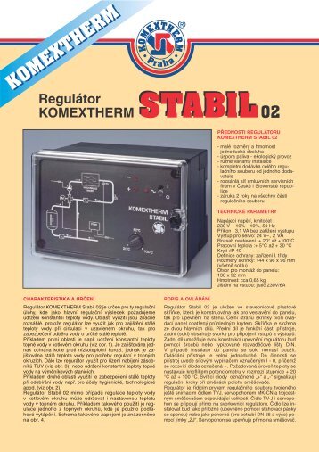 Komextherm â RegulÃ¡tor STABIL 02 SOLO - Marcomplet