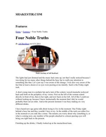 Four Noble Truths - Tales of the Cocktail