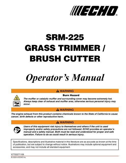 SRM-225 Operator's Manual - Echo Inc.