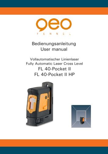 Bedienungsanleitung User manual FL 40-Pocket II FL 40-Pocket II HP