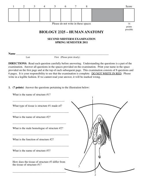 Sample Exam 2 - Biology Courses Server