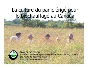 La culture du panic érigé pour le biochauffage au Canada