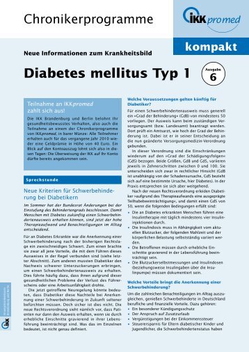 Diabetes mellitus Typ 1 - IKK-Brandenburg und Berlin