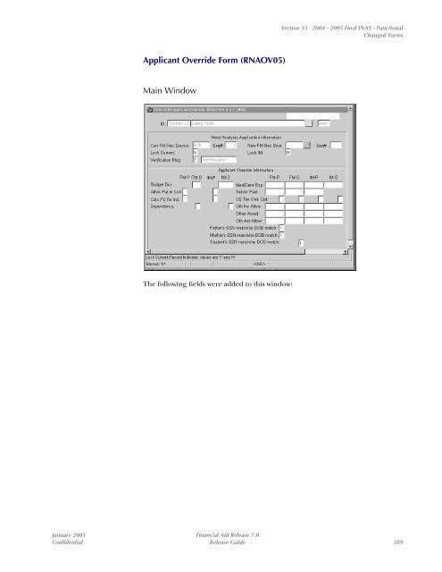 SCT Banner Financial Aid / Release Guide / 7.0